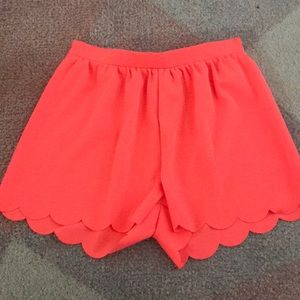 Neon coral shorts